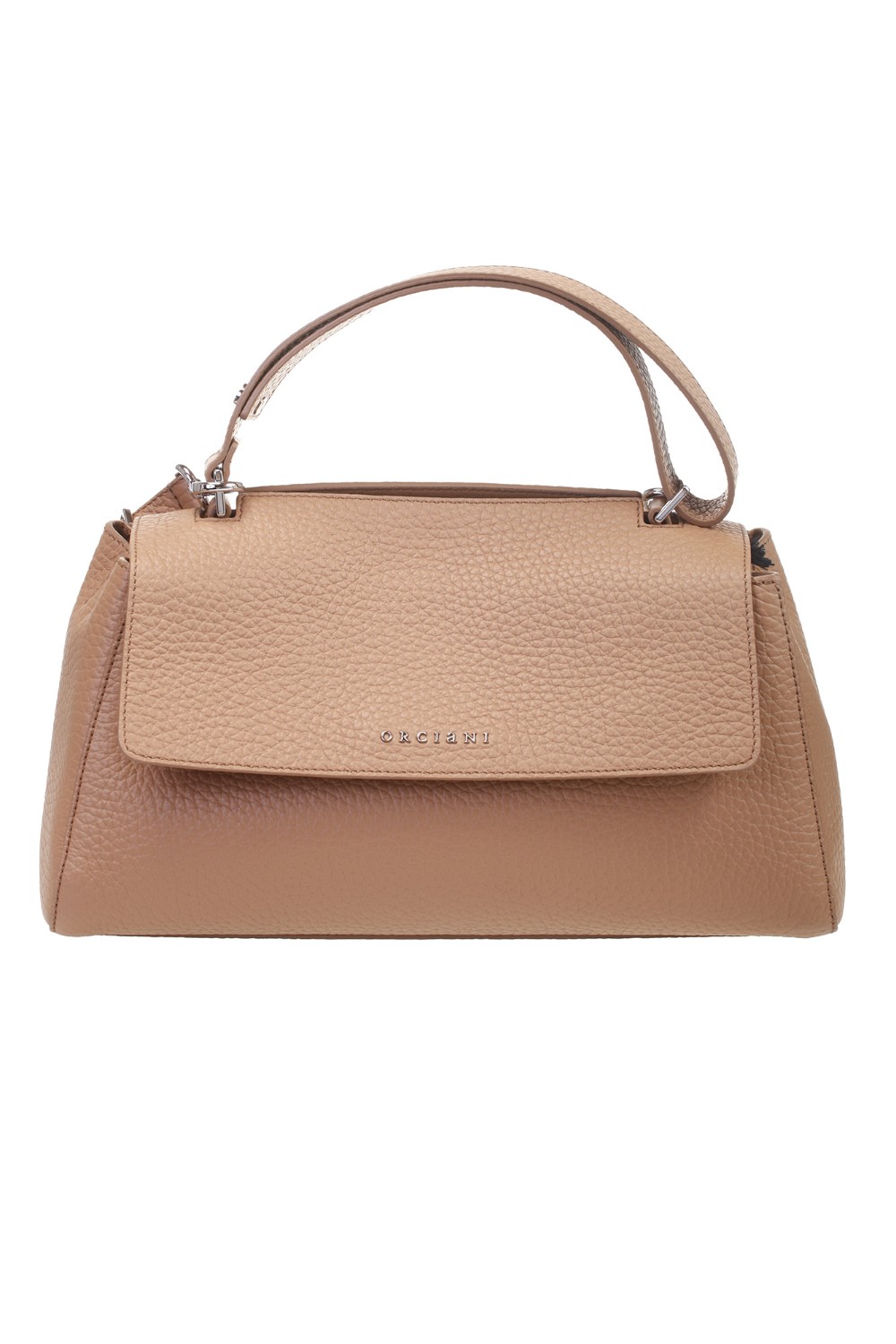 shop ORCIANI  Borsa: Orciani borsa Sveva Longuette Sense in pelle con tracolla.
Dimensioni: Larghezza: 34 cm / Altezza: 18 cm / Profondità: 14 cm.
Tasche: tre interne, di cui una con zip.
Chiusura: patta con bottone magnetico.
Funzionalità: apertura a scomparsa sulla parte alta della patta, tracolla di servizio regolabile e rimovibile.
Dettagli: pelle martellata; finitura palladio.
Made in Italy.. B02159 SOF-MANDORLA number 7857357